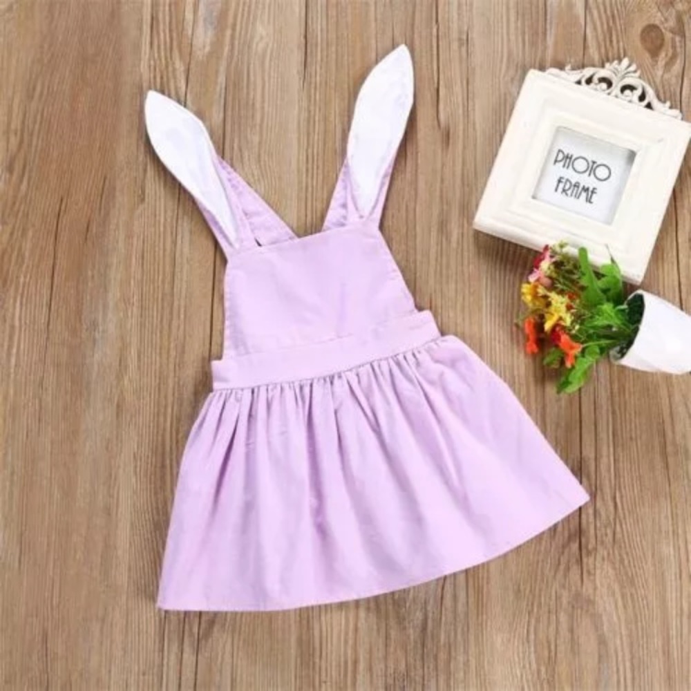Lilac Bunny Rabbit Easter Jumper Dress Purple